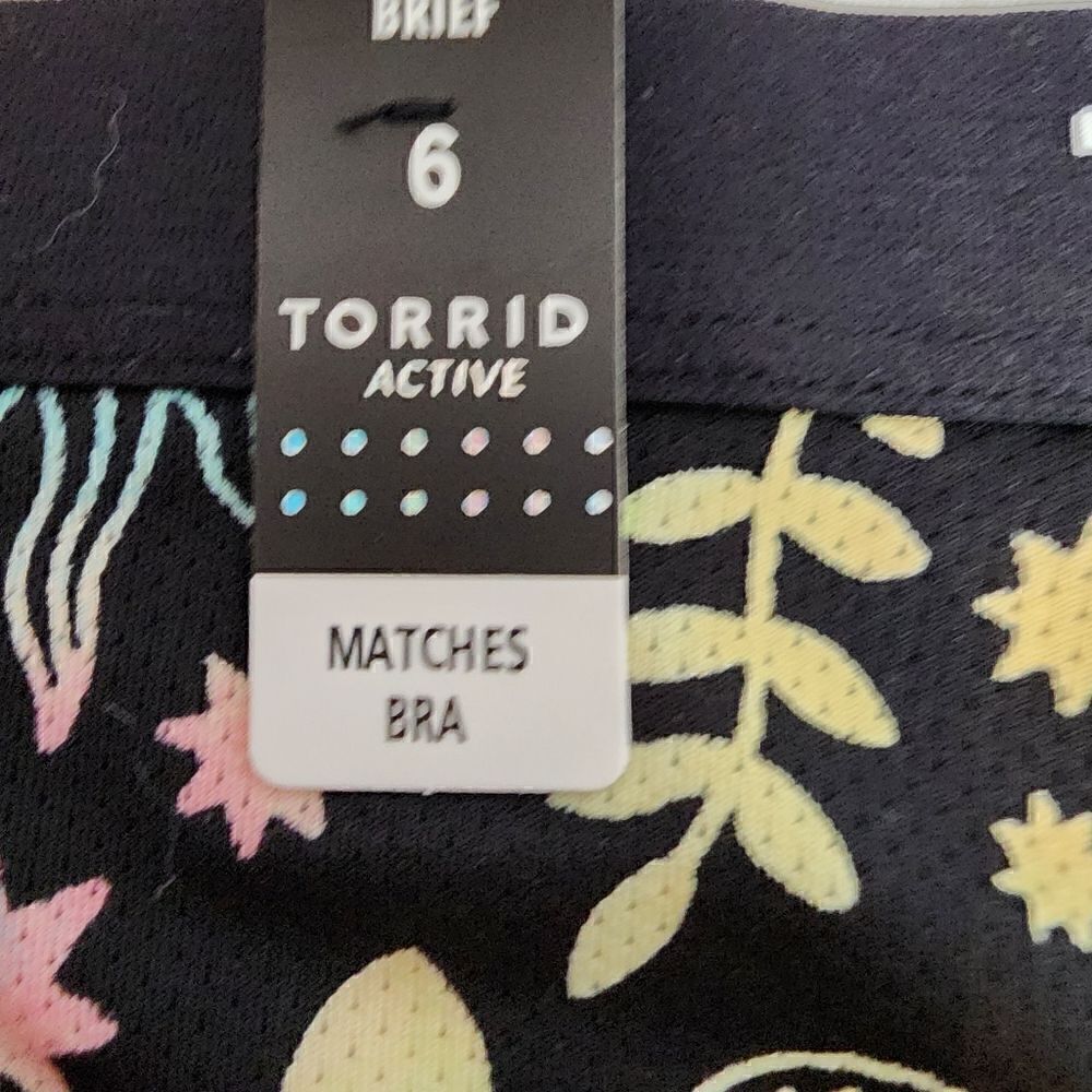 6X 30W Torrid Black Rainbow Active Brief Panty Microfiber Workout Tarot Mystical - Picture 5 of 8